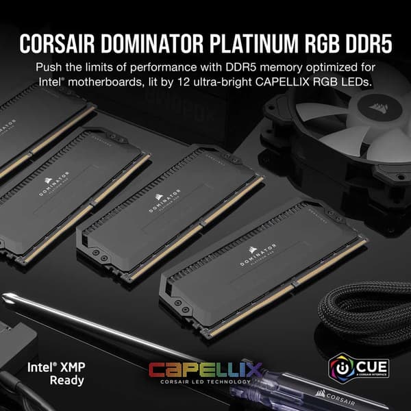 Corsair Dominator Platinum Rgb 32gb 2x16gb Ddr5 5600mhz Ram Svart