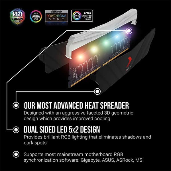 Pny Xlr8 Gaming Epic Rgb 1x8gb Ddr4 3200mhz Ram Musta