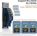 Miniatyrbild 5 av 7: Maiwo K1689 M.2 SATA & NVMe SSD till USB-C-hölje - USB3.2 Gen2 - 10 Gbps - Grå