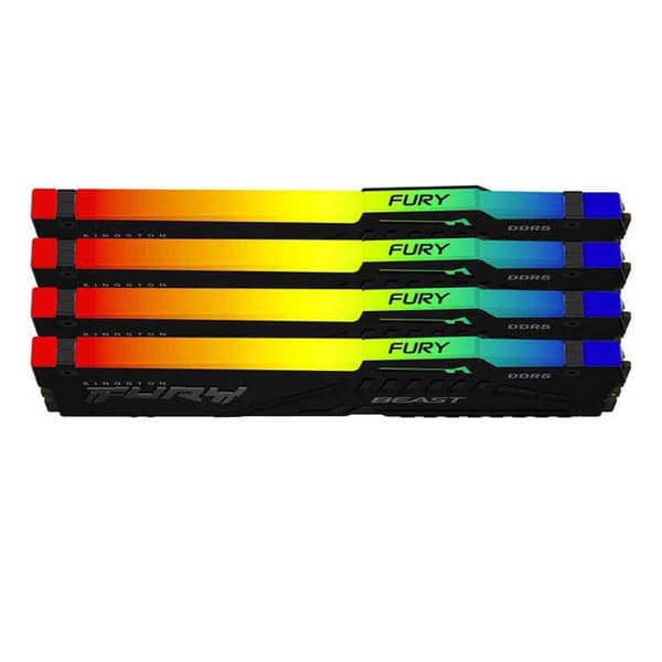Kingston Kf552c40bbak4-128 Fury Beast Rgb 128gb 4x32gb Ddr5 5200mhz Ram