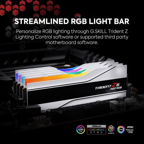 RAM - GSKILL - Trident Z5 Neo RGB-serien - 64 GB - DDR5 6000 MHz CL30 - Vit - Dual Channel
