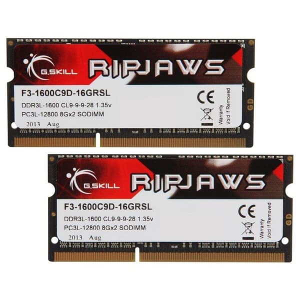 G.Skill RipJaws SO-DIMM 16GB (2 x 8GB) DDR3 1600MHz CL9