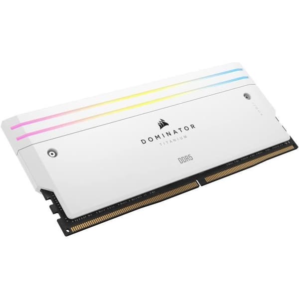 RAM-minne - CORSAIR - Dominator Titanium RGB DDR5 - 32GB 2x16GB DIMM - 6600MT/s - Intel XMP 3.0 - 1.40V - Vit
