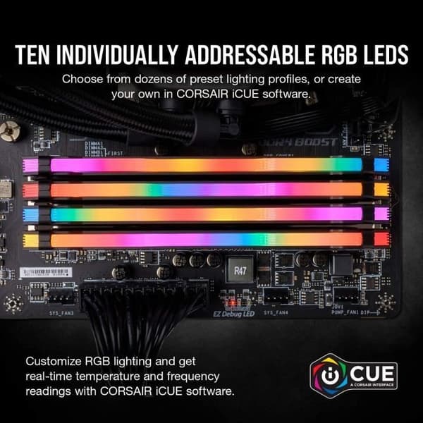 RAM-minne - CORSAIR - Vengeance RGB Pro DDR4 - 32GB 2x16GB DIMM - 3200 MHz - 1,35V - Svart (CMW32GX4M2E3200C)