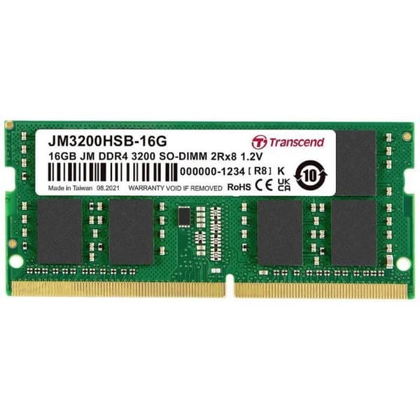 Transcend JM3200HSB-16G 16GB minnesmodul för bärbar dator 1 x 16GB RAM DDR4 3200MHz CL22