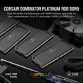 Miniatyrbild 2 av 5: CORSAIR Dominator Platinum RGB DDR5 - 64GB 2x32GB DIMM - 5600MHz - Obuffrad, 40-40-40-77, Std PMIC, XMP 3.0, Black Heatspreader