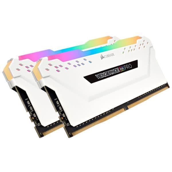 RAM-minne - CORSAIR - Vengeance RGB Pro Series DDR4 - 16GB 2x8GB DIMM - 3200 MHz - 1,35V - Vit (CMW16GX4M2C3200C)