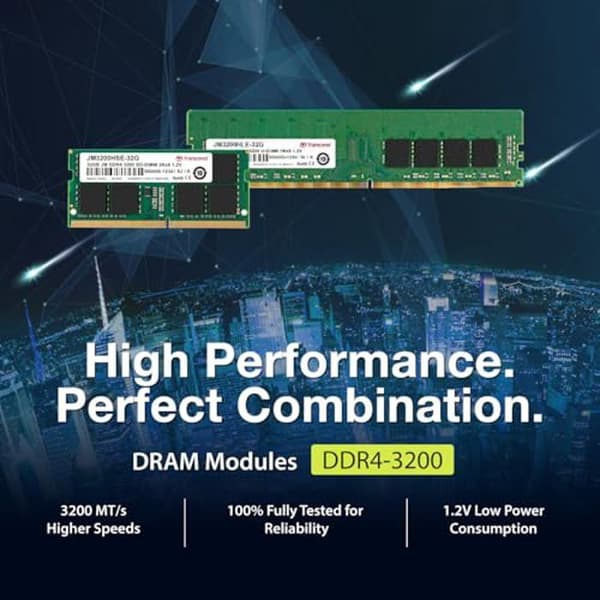 RAM - TRANSCEND - 16 GB DDR4 3200 MT/s UDIMM - Enkelsidig - Icke-ECC