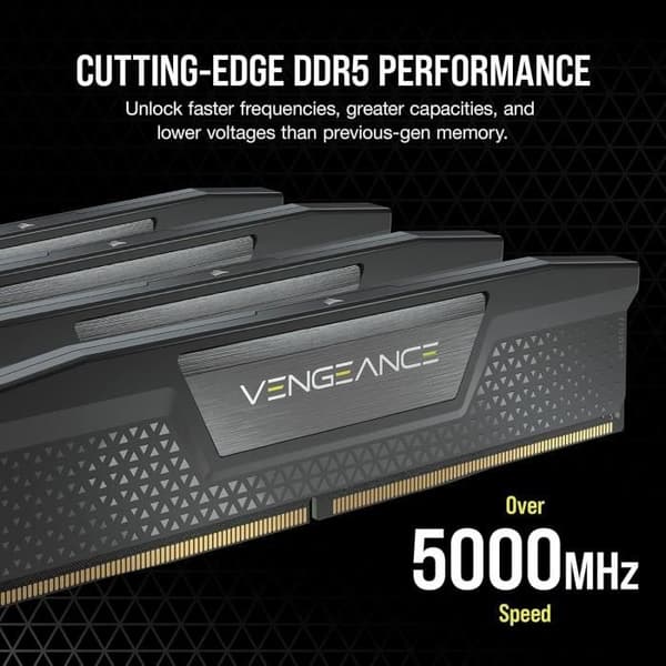 RAM-minne - CORSAIR - CMK64GX5M2B5600C40 - VENGEANCE - DDR5 - 64GB 2x32GB DIMM - 5600MT/s - CL 40 - 1.25V