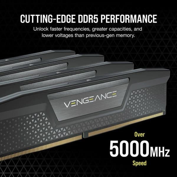 Corsair Vengeance DDR5 96GB (2 x 48GB) 5600 MHz CL40 - Svart - Dual Channel Kit 2 DDR5 RAM PC5-44800 - CMK96GX5M2B5600