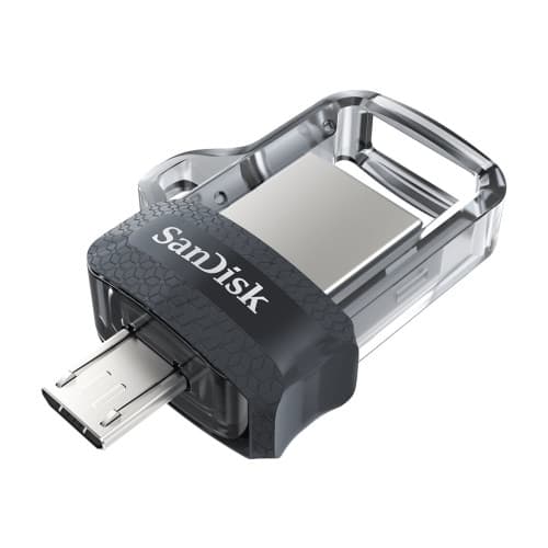 SanDisk Ultra Dual - USB flash-enhet - 128 GB Svart, Silver, Transparent