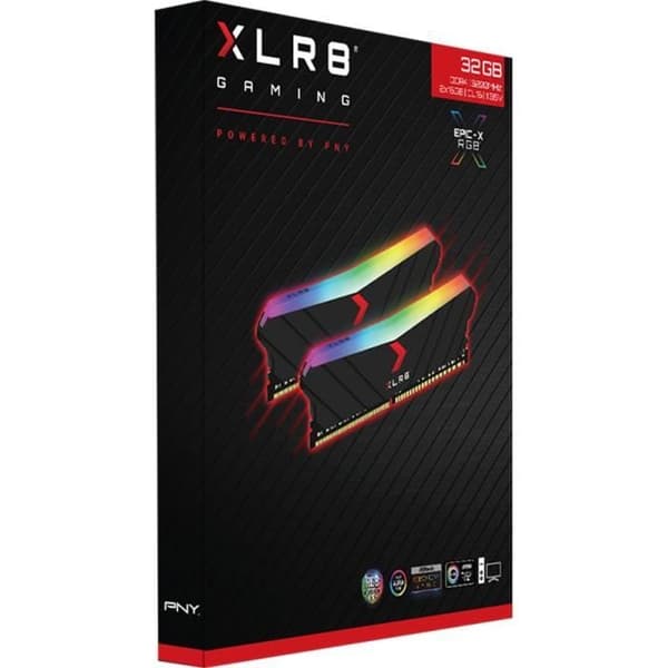 RAM-minne - PNY - XLR8 Gaming EPIC-X RGB DIMM DDR4 3200MHz 2X16GB - (MD32GK2D4320016XRGB)
