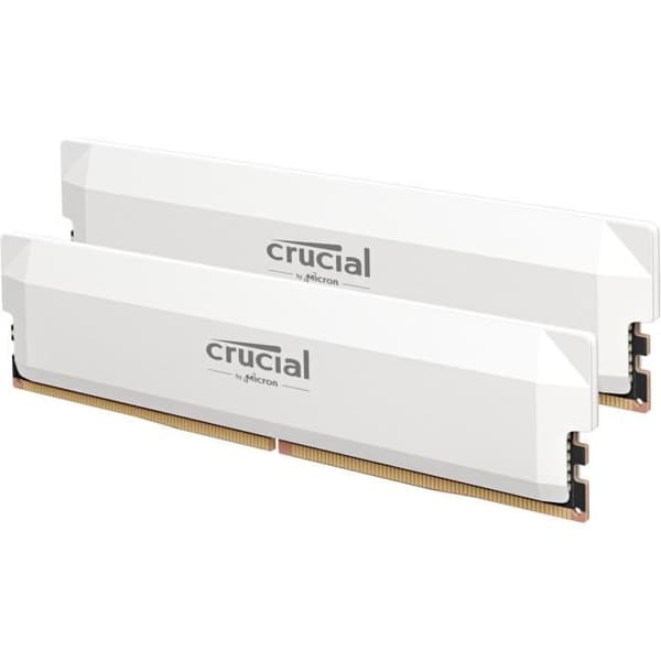 CRUCIAL DDR5 PRO RAM-minne - Overclocking Edition - Kit 64GB (2 x 32GB) - 6000 MT/s - CL40 - UDIMM - Vit