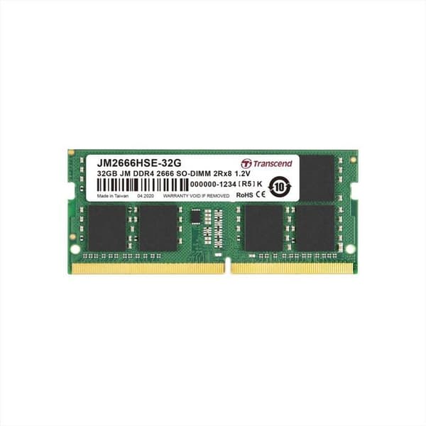 TRANSCEND 32GB JM DDR4 2666Mhz U-DIMM 32GB JM DDR4 2666Mhz U-DIMM 2Rx8 2Gx8 CL19 1.2V
