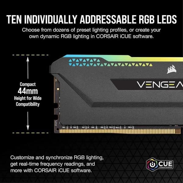 RAM-minne - CORSAIR - CMH32GX4M2Z3600C18 - VENGEANCE RGB PRO SL - DDR4 - 32Go 2x16Go - 3600MHz - DIMM - CL 18 - 1.35V