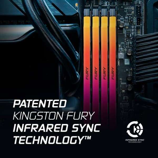 Kingston Technology Fury Renegade RGB 32GB Kit (2 x 16GB) DDR5 8000MHz CL38 1,45V ECC XMP 3,0 PMIC DIMM-minne Svart/Silver