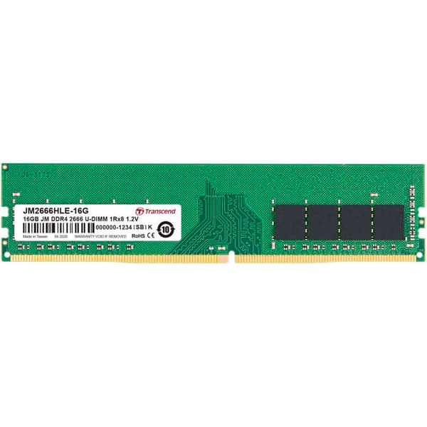 Transcend JetRAM DDR4 RAM - 16 GB - 288-stifts DIMM - 2666 MHz / PC4-21300 - CL19 - Icke-ECC