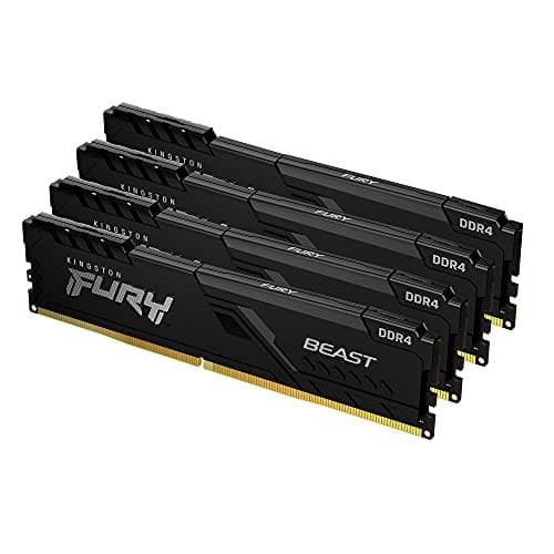 Kingston FURY Beast - DDR4 - Kit - 64 Gt: 4 x 16 Gt - DIMM 288-PIN - 3200 MHz / PC4-25600 - CL16 - 1,35 V - puskuroimaton - ei-ECC - musta (KF432C16BB