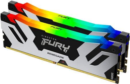 Kingston FURY Renegade RGB - DDR5 - Kit - 32 Gt: 2 x 16 Gt - DIMM 288-PIN - 6400 MHz / PC5-51200 - CL32 - 1,1 V - puskuroimaton - on-die ECC (KF564C32