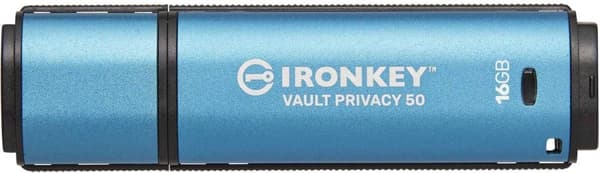 IronKey Vault Privacy 50 - turvallinen USB-muistitikku 16 Gt - sininen