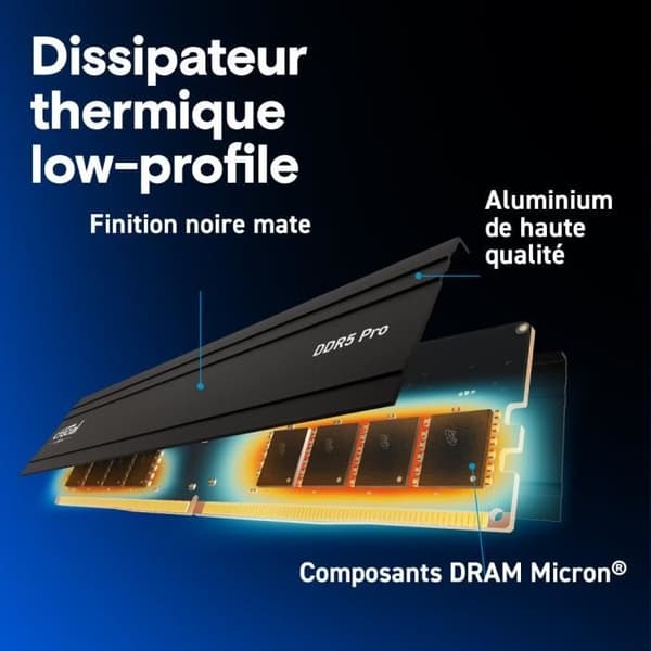 RAM-minne - CRUCIAL - DDR5 PRO - Kit 48 GB (2 x 24 GB) - 5600 MT/s - UDIMM - CL46 - CP2K24G56C46U5
