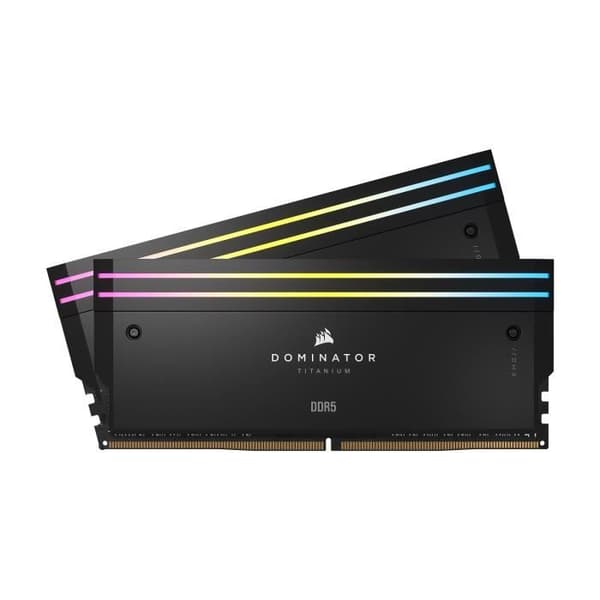 RAM-minne - CORSAIR - Dominator Titanium RGB DDR5 - 64GB 2x32GB DIMM - 6400MT/s - Intel XMP 3.0 - 1.40V - Svart