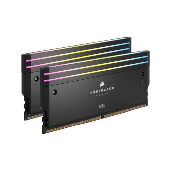 RAM-minne - CORSAIR - Dominator Titanium RGB DDR5 - 64GB 2x32GB DIMM - 6400MT/s - Intel XMP 3.0 - 1.40V - Svart