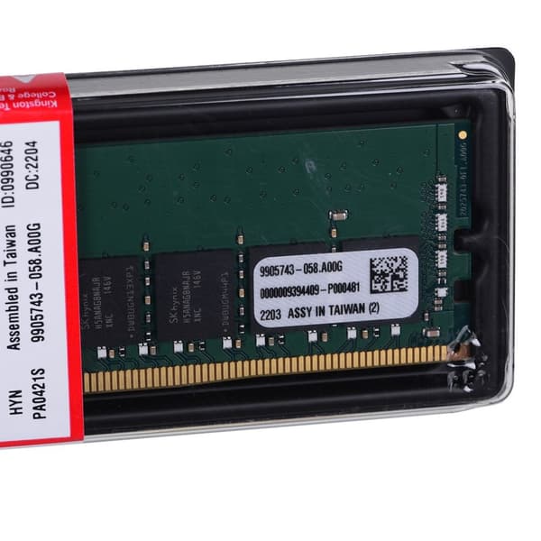 Kingston Technology KVR32N22S8/16 muistimoduuli 16 Gt 1 x 16 Gt DDR4 3200 MHz