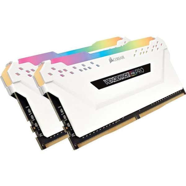 CORSAIR DDR4 PC-minne - Vengeance RGB Pro 16 GB (2 x 8 GB) - 2666 MHz - CAS 16 - RGB LED - Vit (CMW16GX4M2A2666C16W)