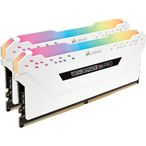 CORSAIR DDR4 PC-minne - Vengeance RGB Pro 16 GB (2 x 8 GB) - 2666 MHz - CAS 16 - RGB LED - Vit (CMW16GX4M2A2666C16W)