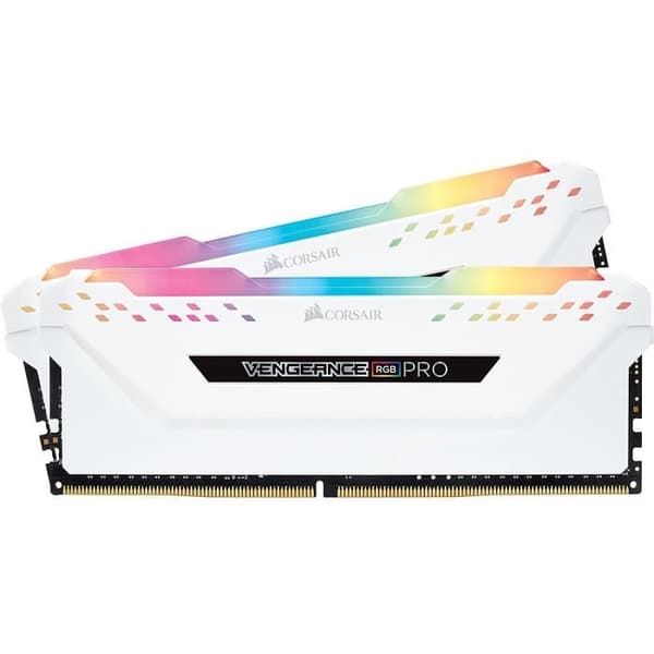 CORSAIR DDR4 PC-minne - Vengeance RGB Pro 16 GB (2 x 8 GB) - 2666 MHz - CAS 16 - RGB LED - Vit (CMW16GX4M2A2666C16W)