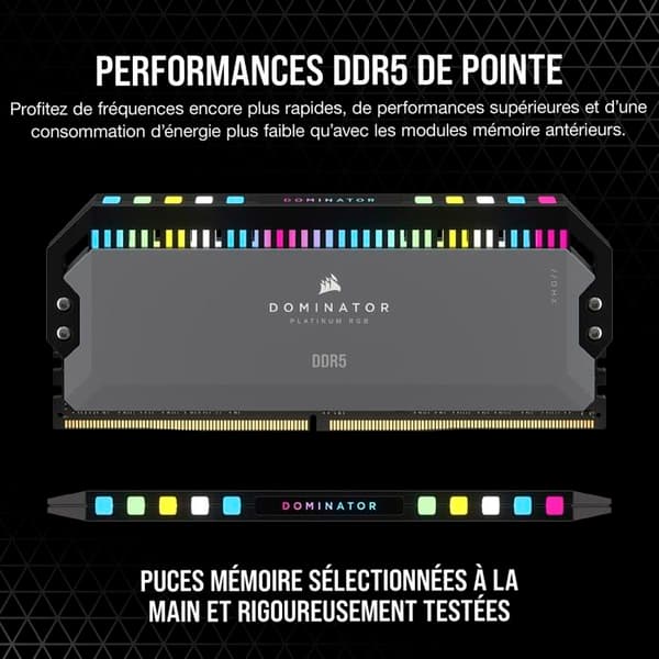 Corsair Dominator Platinum DDR5 RGB 32GB (2 x 16GB) 6000 MHz CL30 - Dual Channel Kit 2 DDR5 RAM PC5-48000 - CMT32GX5M