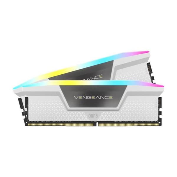 RAM-minne - CORSAIR - Vengeance RGB DDR5 RAM 32GB (2x16GB) 6000MHz CL30 Intel XMP iCUE-kompatibel - Vit