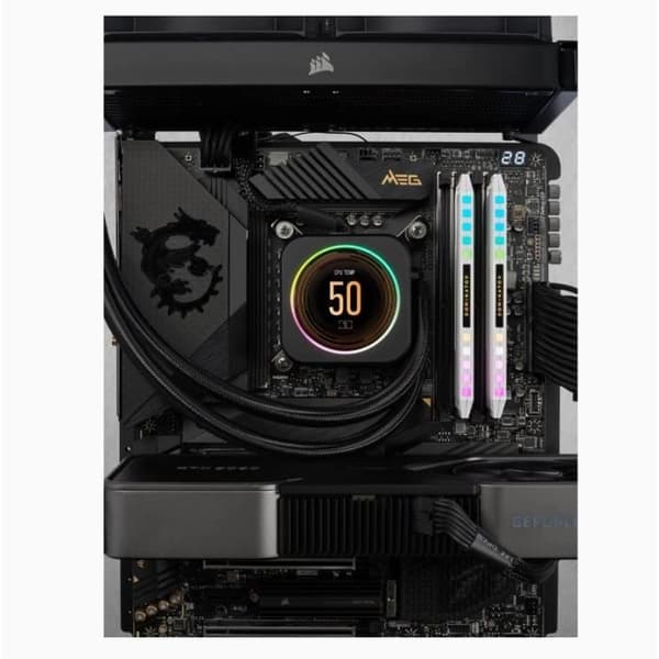 RAM-minne - CORSAIR - DOMINATOR PLATINUM RGB DDR5 - 32GB 2x16GB DIMM - 5200 MHz - 1,25V - Vit (CMT32GX5M2B5200C40W)