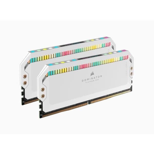 RAM-minne - CORSAIR - DOMINATOR PLATINUM RGB DDR5 - 32GB 2x16GB DIMM - 5200 MHz - 1,25V - Vit (CMT32GX5M2B5200C40W)