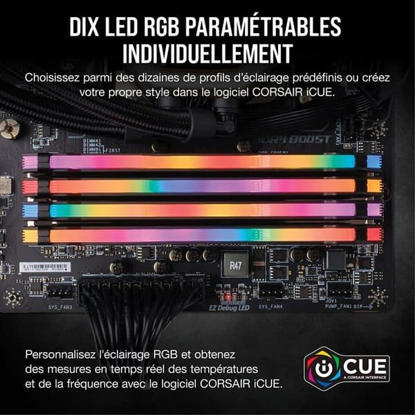 RAM DDR4 3600 MHz - CORSAIR - Vengeance RGB PRO - 64 Go - CL18 - Fyrkanal