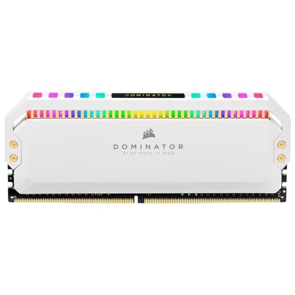 CORSAIR PC-minne DDR4 - DOMINATOR PLATINUM RGB 16GB (2x8GB) - 3200 MHz - C16 - Vit (CMT16GX4M2C3200C16W)