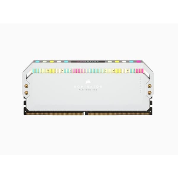 RAM-minne - CORSAIR - DOMINATOR PLATINUM RGB DDR5 - 32GB 2x16GB DIMM - 6200 MHz - 1,3V - Vit (CMT32GX5M2X6200C36W)