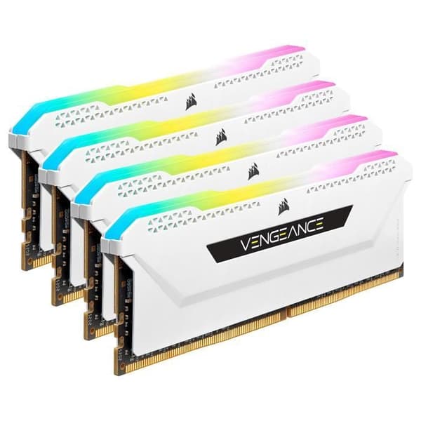 Corsair Vengeance RGB PRO SL Series 32 GB (4 x 8 GB) DDR4 3600 MHz CL18 - Vit - Quad Channel Kit 4 DDR4 PC4-28800 RAM