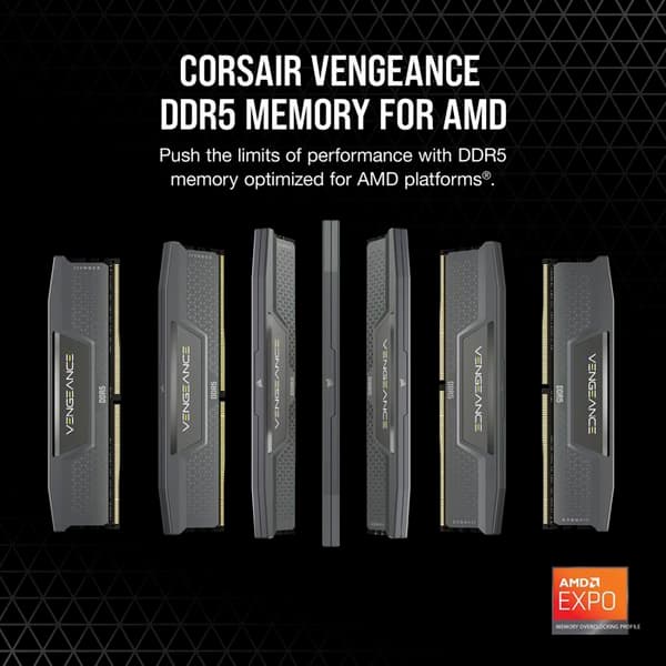Corsair Vengeance DDR5 64GB (2 x 32GB) 6000 MHz CL30 - Dual Channel Kit 2 DDR5 RAM PC5-48000 - CMK64GX5M2B6000Z30 - O