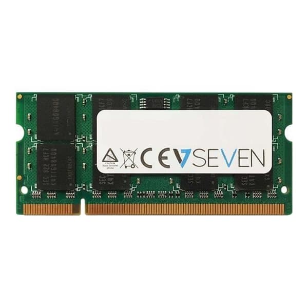 V7 Notebook RAM-modul - 2GB - DDR2-800/PC2-6400 DDR2 SDRAM - CL6 - 1,80V - Icke-ECC - Obuffrad - 200 stift