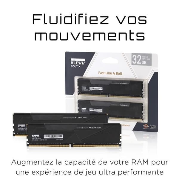 KLEVV BOLT X - PC RAM-minne - 32GB (2x16GB) - 3600 MHz - CAS 18 (KD4AGUA80-36A180U)