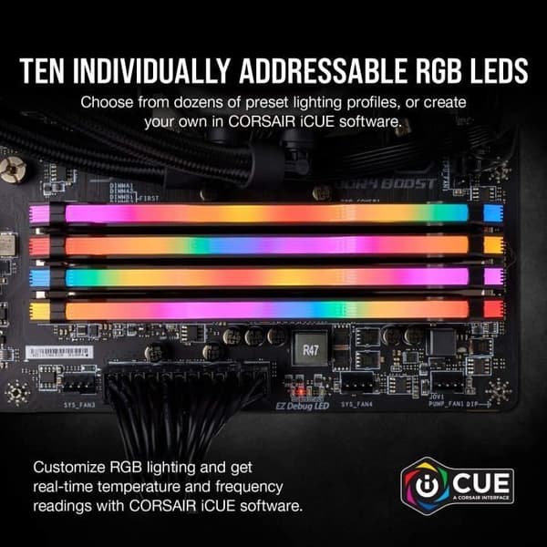 RAM-minne - CORSAIR - Vengeance RGB Pro Series DDR4 - 16GB 2x8GB DIMM - 3200 MHz - CL16 - 1,35V - Svart