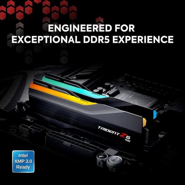 G.Skill Trident Z5 RGB 48 GB (2 x 24 GB) DDR5 7600 MHz CL38 - Vit - Dual Channel Kit 2 DDR5 RAM-minnen PC5-60800 - F5-7600J3