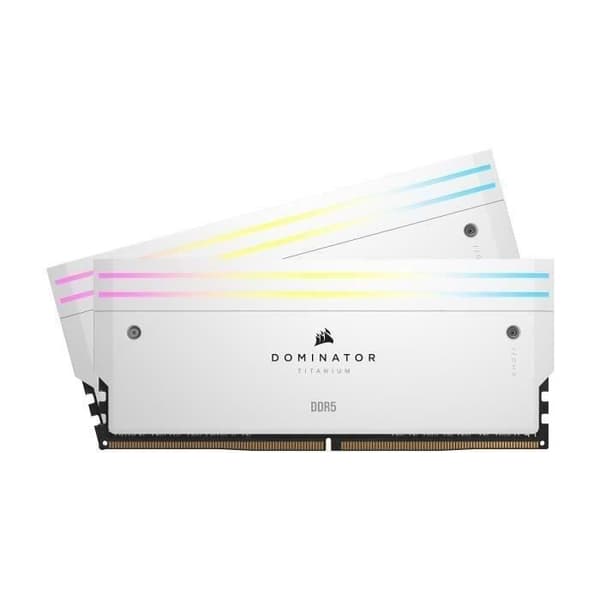 RAM-minne - CORSAIR - Dominator Titanium RGB DDR5 - 32GB 2x16GB DIMM - 7200MT/s - Intel XMP 3.0 - 1.45V - Vit