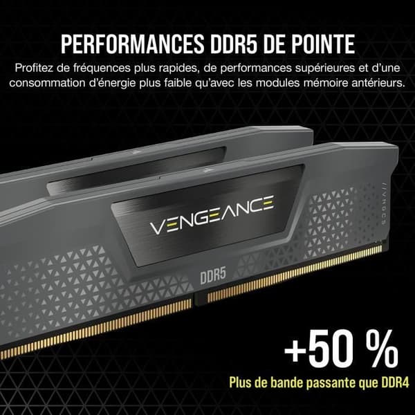 RAM-hukommelse - CORSAIR - Vengeance DDR5 RAM 64GB (2x32GB) 5600MHz CL40 AMD EXPO Kompatibel iCUE - Grå