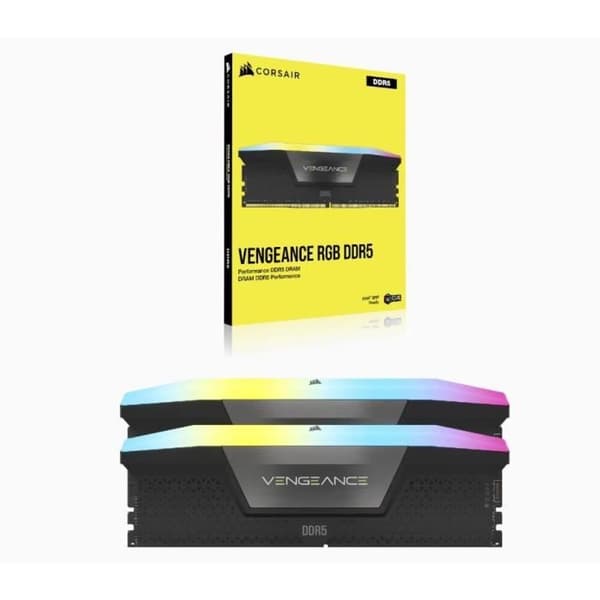 RAM-muisti - CORSAIR - Vengeance RGB DDR5 - 32GB 2x16GB DIMM - 6000 MHz - 1.35V - Musta (CMH32GX5M2D6000C36)