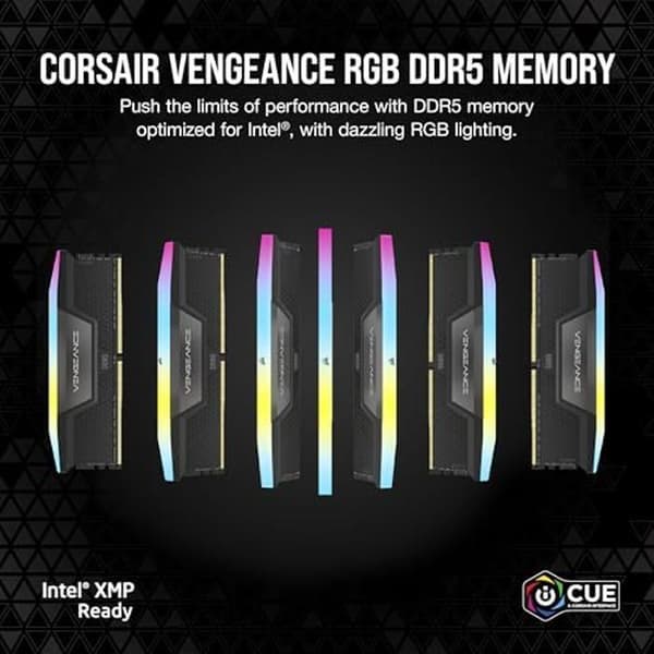 RAM DDR5 - CORSAIR - Vengeance RGB - 16 GB - 5600 MHz - CL40 - Dynamisk RGB-belysning