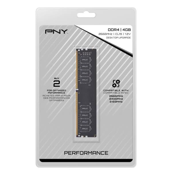 RAM-minne - PNY - DIMM DDR4 2666MHz 1x4GB - (MD4GSD42666)