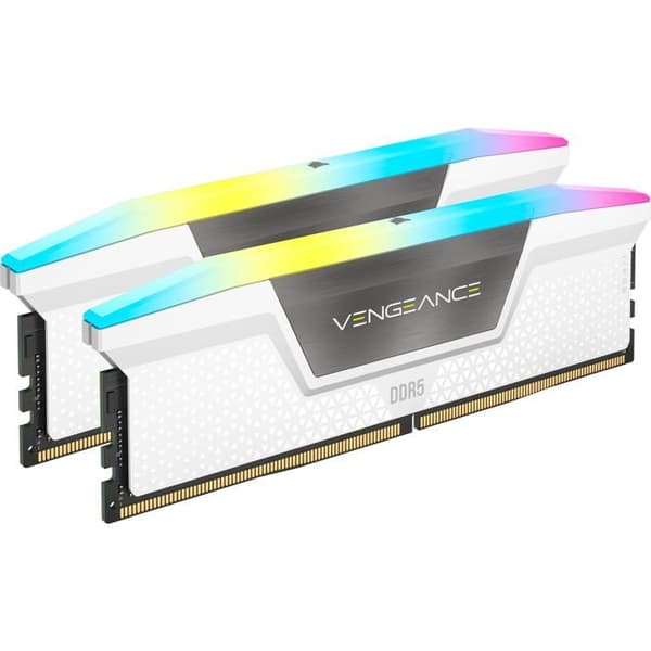 RAM-minne - CORSAIR - Vengeance RGB DDR5 - 64Go - 6000MHz - CL30 - Vit vit